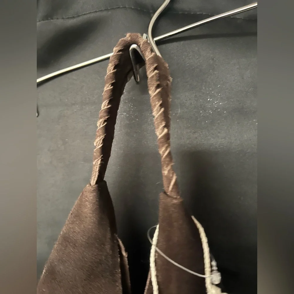 Brown Suede Haute Hippie Triangle Sling Bag NWT